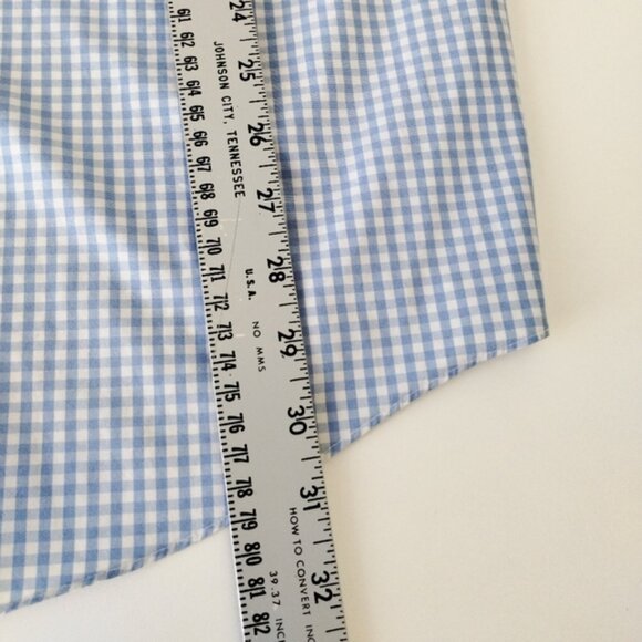 Brooks Brothers The Original Polo Shirt Blue Check Mens Large Non Iron - Picture 5 of 6